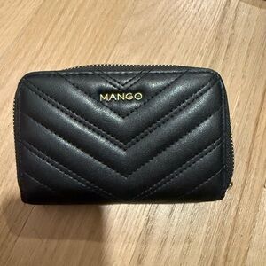 Mango Quilted Black Wallet